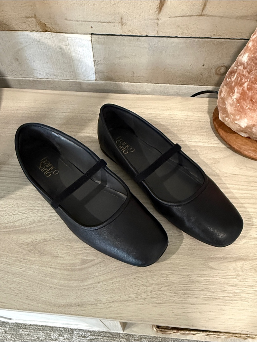 Franco Sarto genuine leather Black Mary Jane Ballet Flats with Strap
